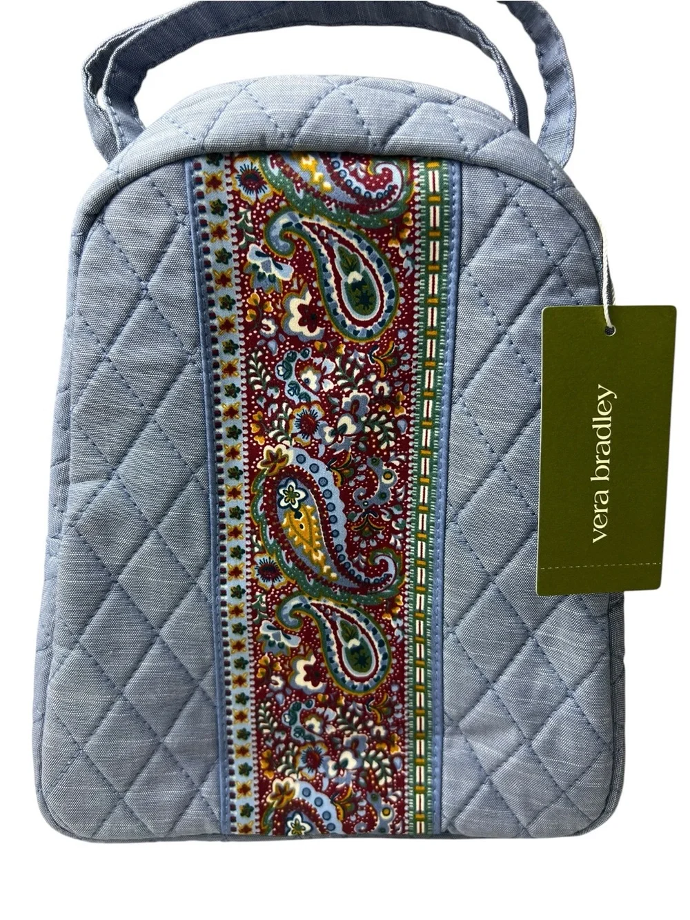 Vera Bradley NWT Quilted Chambray Paisley Insulated Lunch Bag